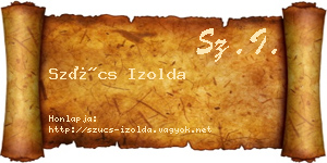 Szűcs Izolda névjegykártya
