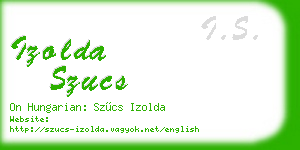 izolda szucs business card